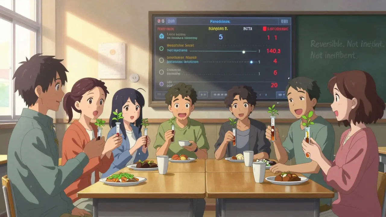 A diverse group of people growing plants from test tubes in a community center, symbolizing metabolic syndrome reversal.