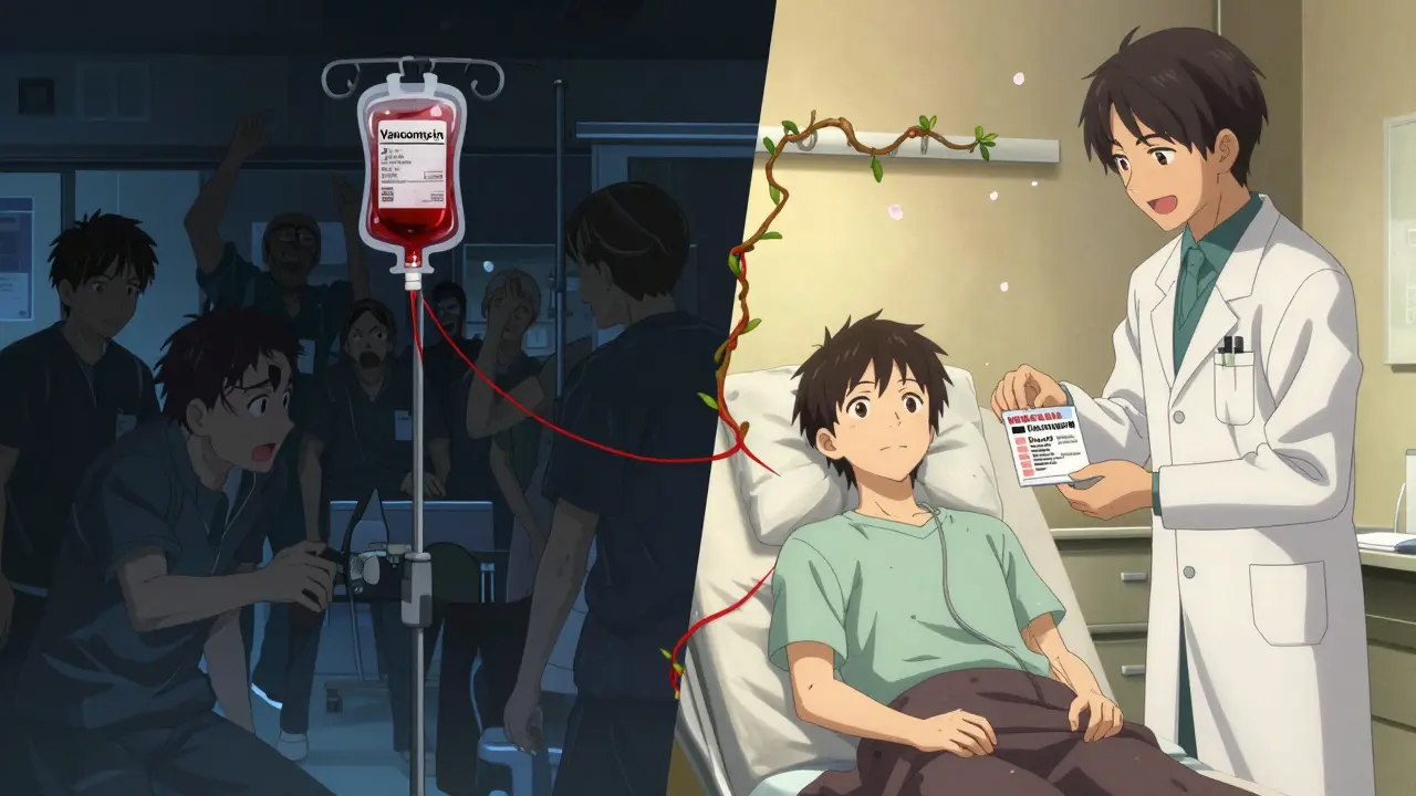 Split scene: chaotic OR on left, calm pre-op consultation on right, symbolizing the choice to speak up.