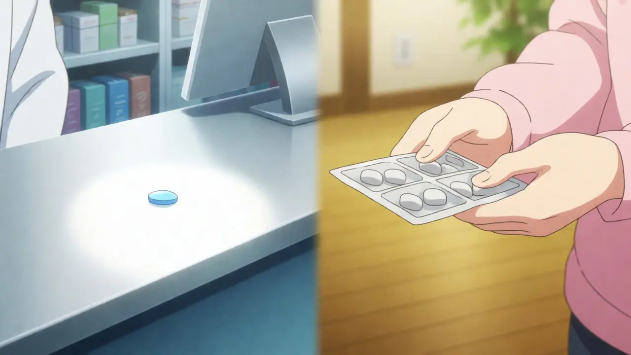 Contrast between expensive pharmacy and affordable home delivery